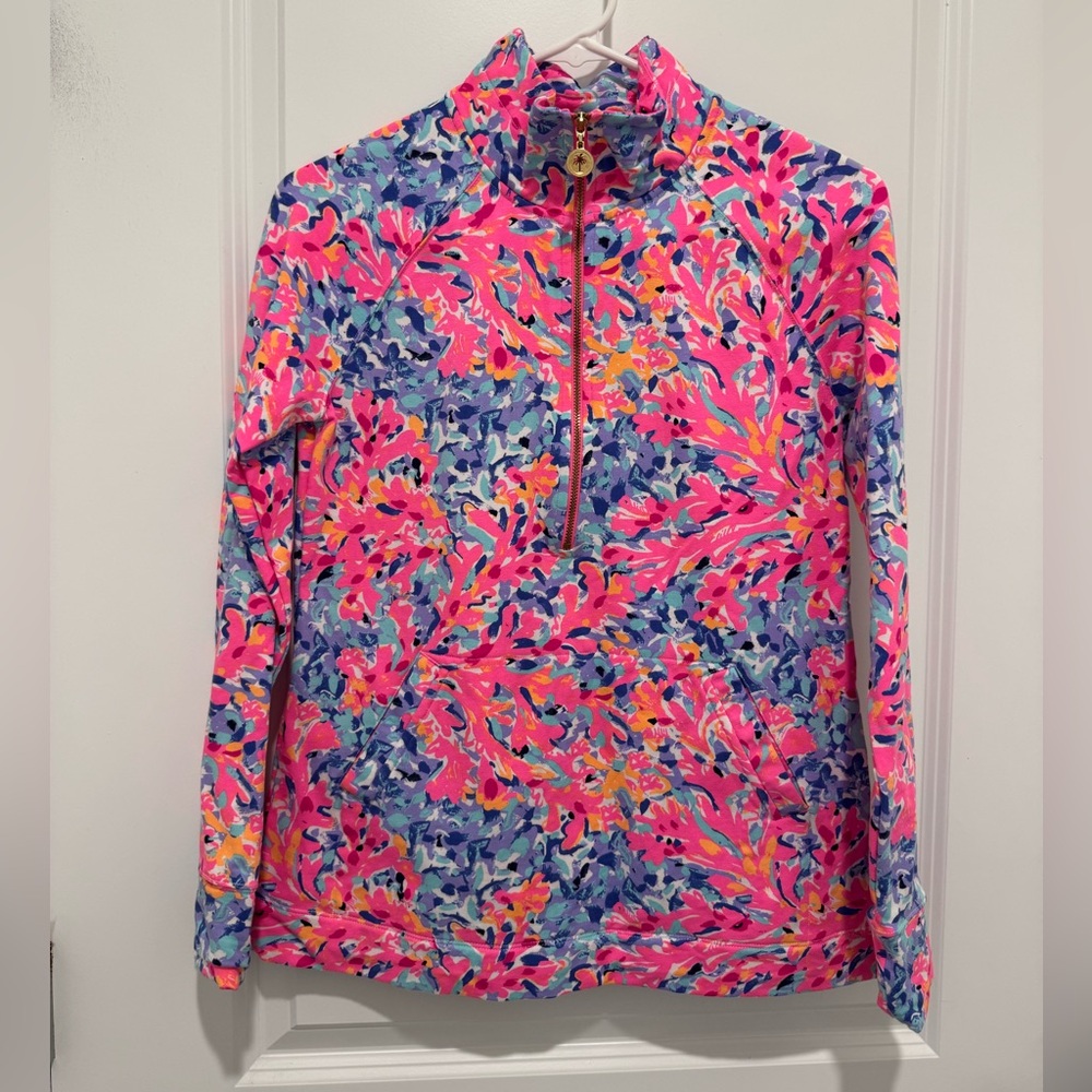 Lilly Pulitzer Skipper Popover Pullover in Coco Coral Crab Size XS